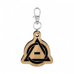 Therian Symbol Wood Keychain, clip to anything, therian pride